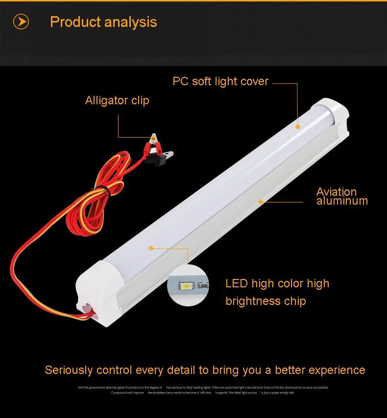 Outdoor Charging Tent Emergency Lamp Camping Home USB Rechargeable LED Tube Light