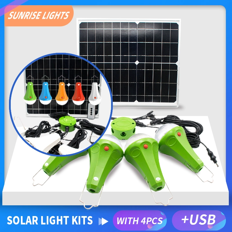 Model No. Sre-98g-4 Solar Light Kits for Camping Enthusiasts Solar Rechargeable Lighting System