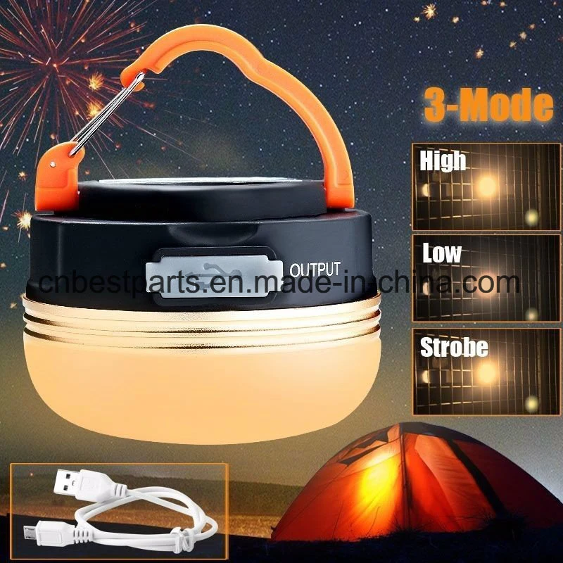 Mini Powerful Bright Lamp Cell Phone Charger Camping Lantern with Hook Outdoor Emergency LED Camp Tent Lighting Rechargeable LED Camping Light