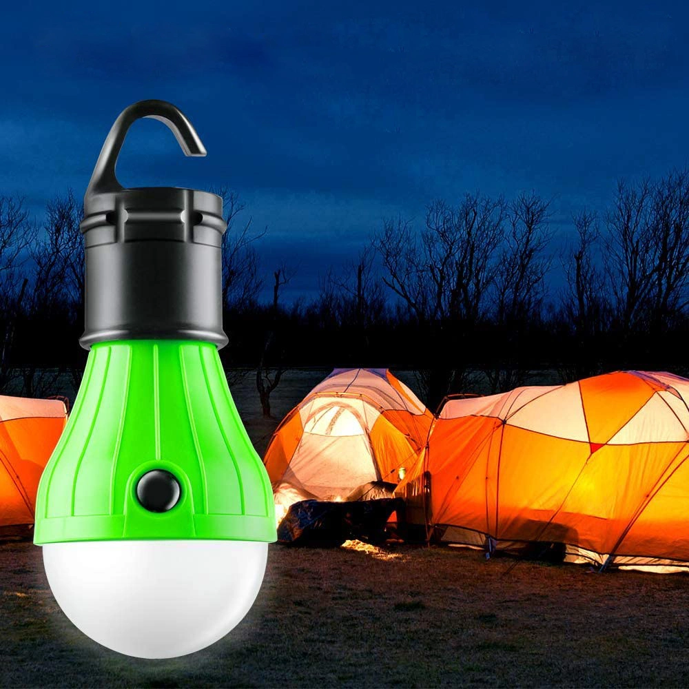 Portable 3 LED Outdoor Emergency Battery Powered Bulb Hanging Campfire Light