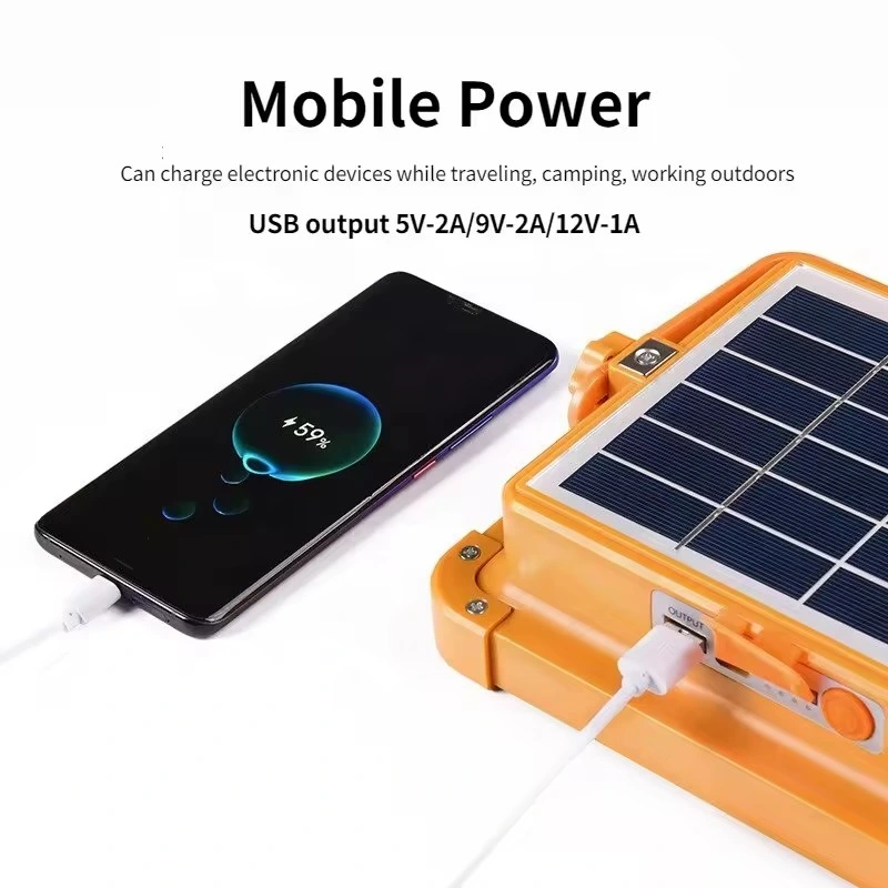 Portable USB Power Bank Photovoltaic Panel Outdoor Emergency Camping Solar Projection Lights