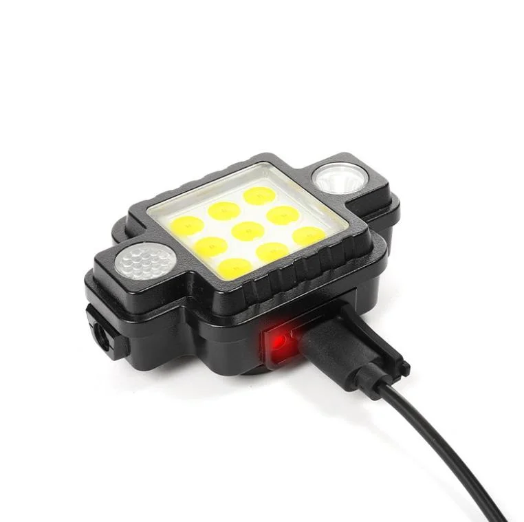 Red Blue Flashing Warning Emergency LED Head Torch Lighting Portable Outdoor Degree Adjustable Camping Hunting Head Lamp Rechargeable COB LED Headlamp