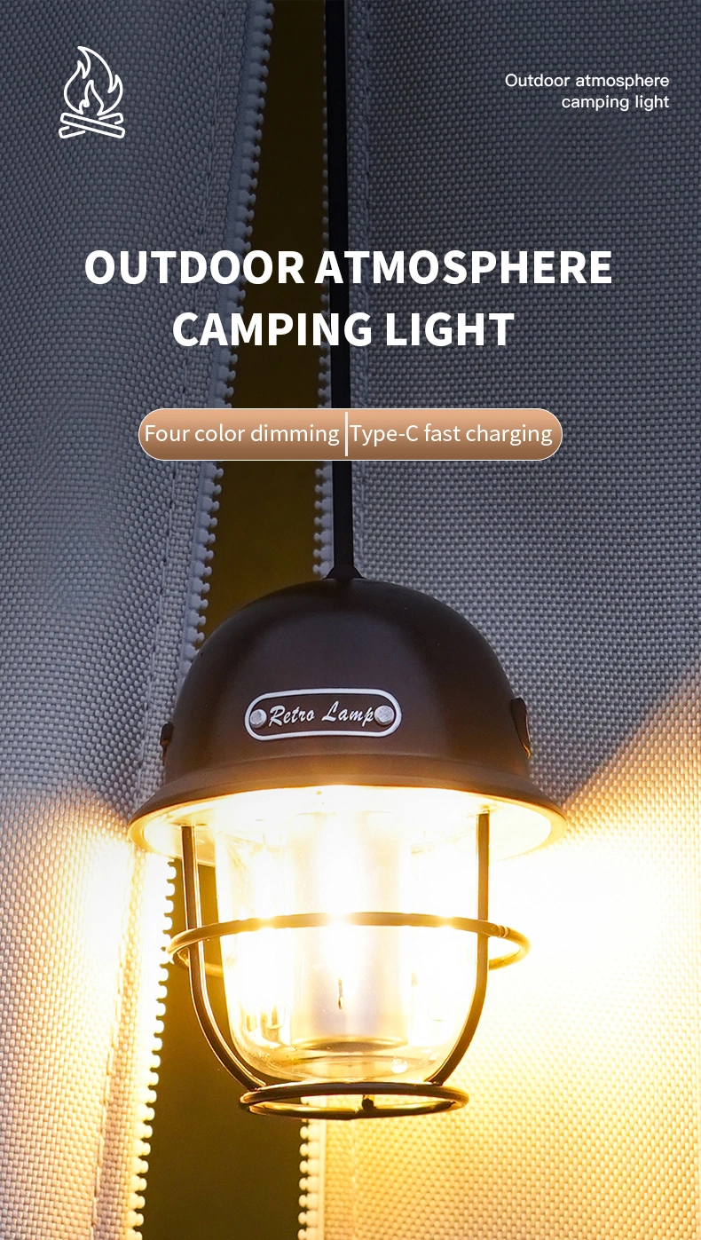 Charging Retro Barn Lantern Campsite Lamp Tent Camping Outdoor Light