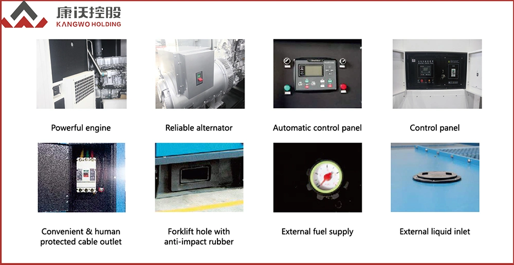 Customizable 10kw-500kw Low Emissions Main Power Sound Proof Shelter Generator Sets with Smartgen Panel