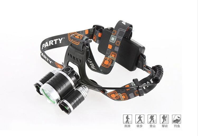 3ledt6 Strong Outdoor Headtorch High Light Long Shot Fishing Strong Rechargeable Headlamp