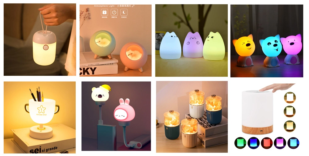 Rechargeable Battery Operated RGB Kids Lamps LED Children Night Lamp for Outdoor Camping Home Decoration