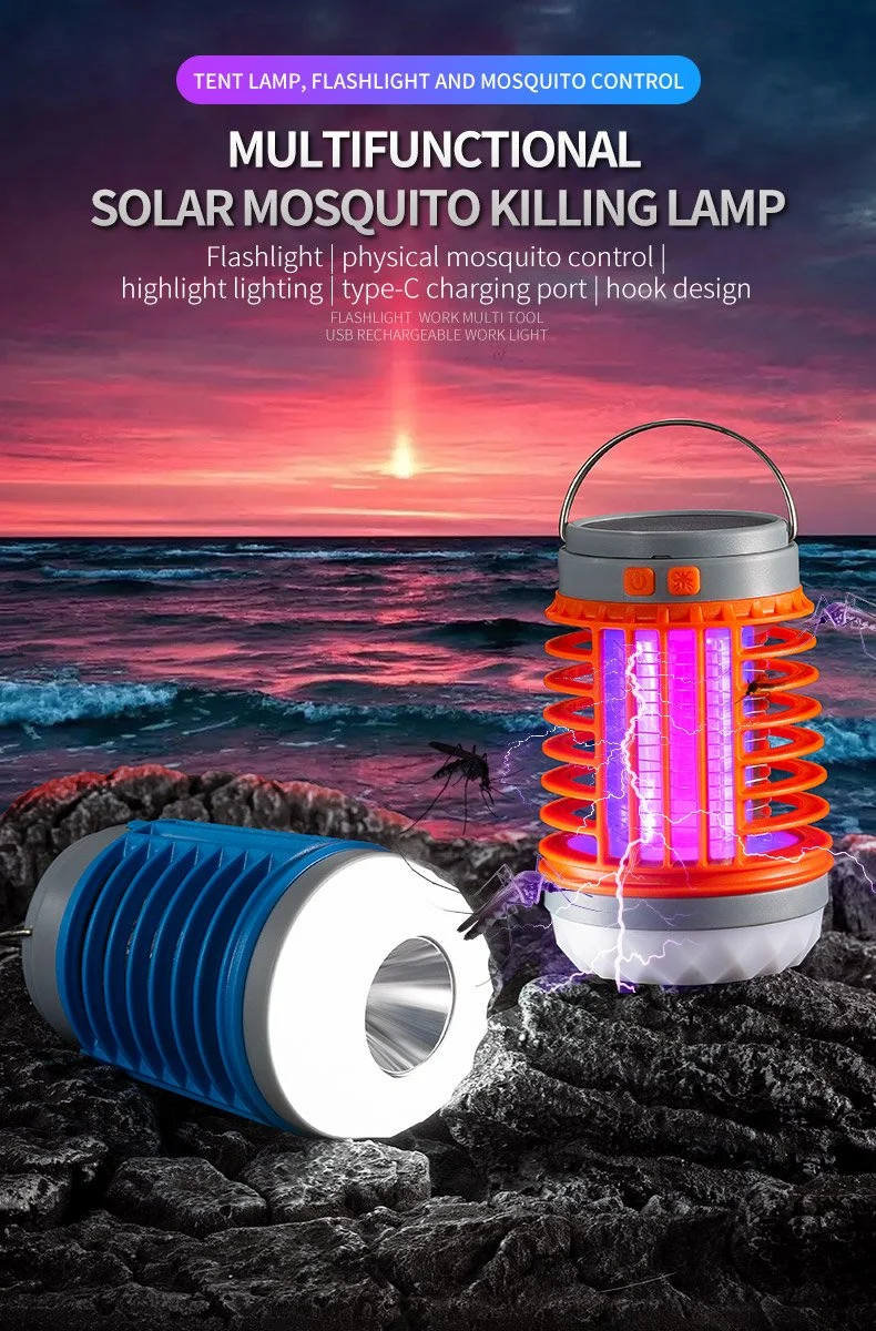 USB Portable Insects Plague Killer Mosquito Repellent Lamp LED Solar Camping Lamp