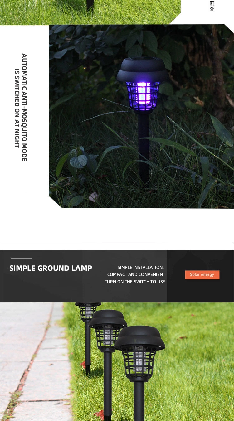 Solar Bug Zapper Outdoor Mosquito Fly Killer Solar LED Pathway Lights Ground Landscape Lighting for Camping