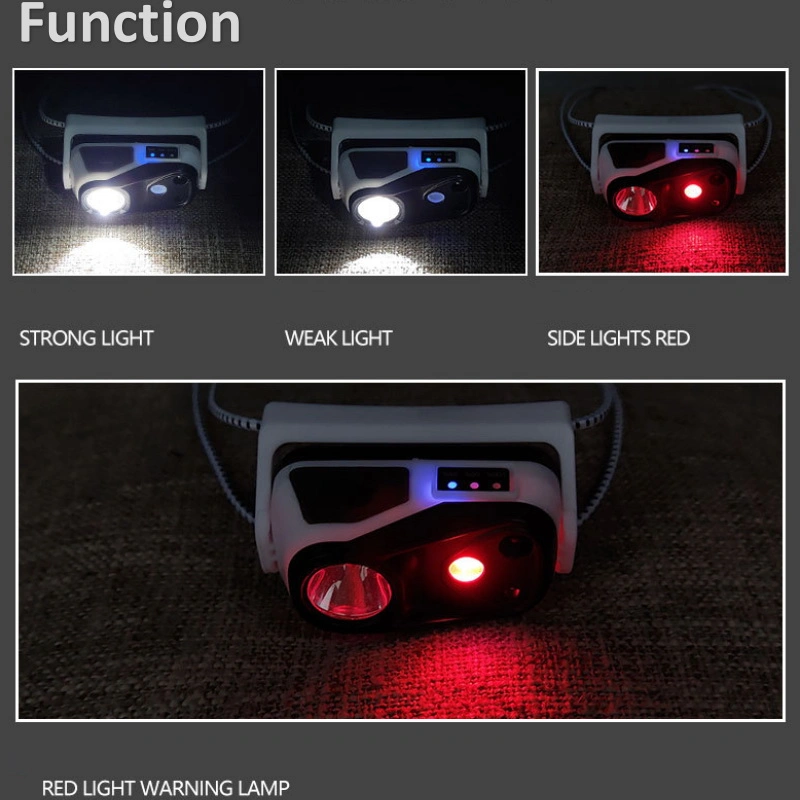 Wholesale Mini Portable Head Torch CREE Xpg Emergency Flashing Warning LED Headlight Adjustable 150 Lumen Sensor Switch Rechargeable Headlamp with 4 Mode