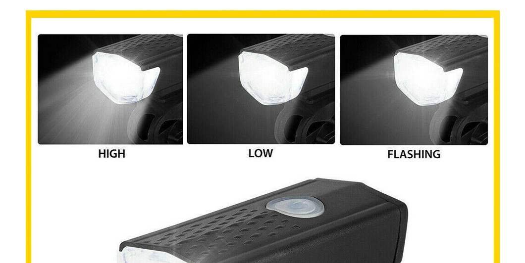 Bike Light Set USB Rechargeable LED Front Headlight Back Rear Taillight Lamp Bicycle Road Mountain Cycling