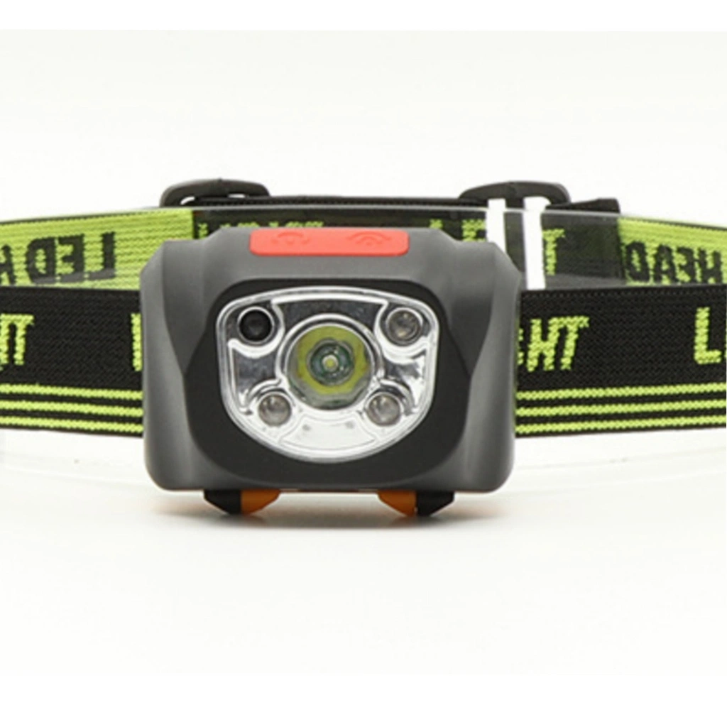 Rechargeable Head Torch Lamp Quality Q5 Headlights with 2PCS Red Light Motion Sensor Switch Waterproof Ipx4 COB LED Headlamp