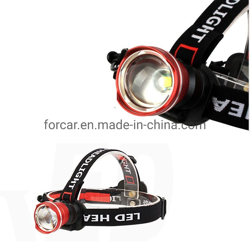 Wholesale Hot Rechargeable Head Torch High Quality CREE T6 Zoomable Camping LED Headlight 18650 Battery 500 Lumen Hunting Aluminum LED Headlamp