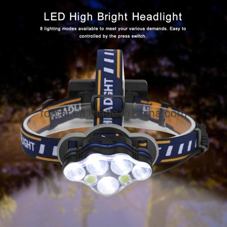 7 LED High Bright Headlight USB Rechargeable Head Torch Light for Outdoor Camping Hunting Head Lamp High Quality Flashing LED Headlamp