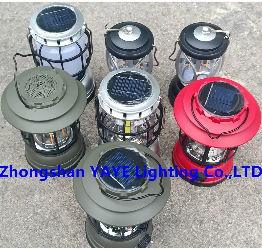 Yaye Hot Sell Factory Price CE/RoHS 20W Solar Powered LED Portable Camping Light with Bluetooth