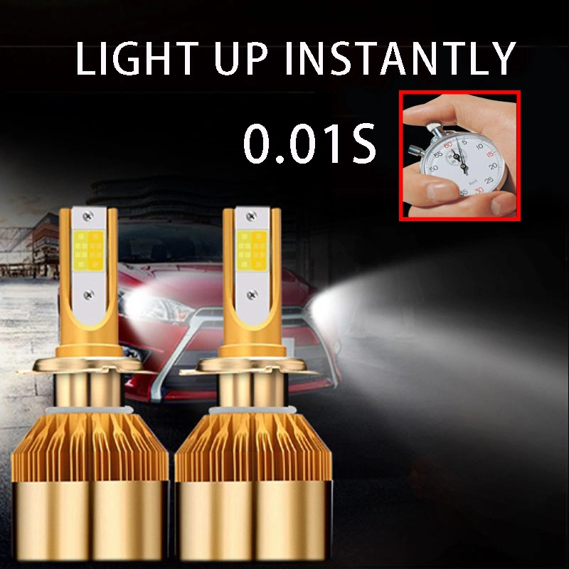 Adjustable Manufacturer Lighting System Double Colour H4 H4 C6 LED Headlamp Auto for Car