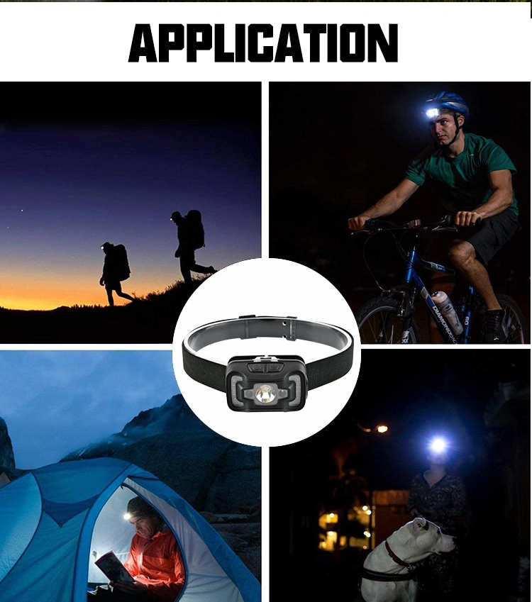 Brightenlux 3.7V Outdoor Powerful Removeable USB COB Rechargeable Motion Sensor LED Headlamp