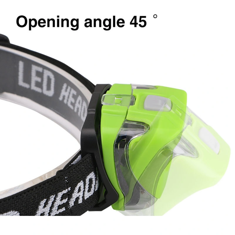 Battery Powered COB LED Head Torch Lamp 3 Flashing Mode Headlight Angle Adjustable Rotating Head Torch Light Portable Camping Emergency LED Headlamp