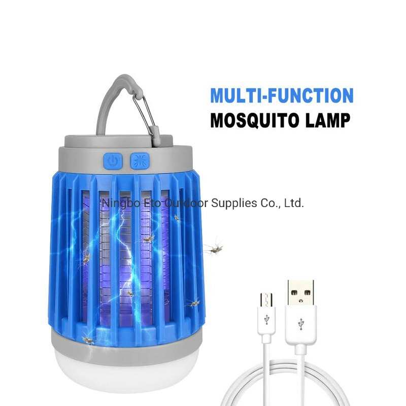 Upgraded Solar Mosquito Killer Lamp Bug Zapper Waterproof IP67 Camping Lantern Flashlight USB Rechargeable Insect Killer Repellent Lamp