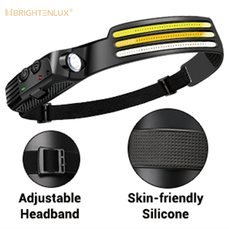 Brightenlu Hot Sale OEM Multi-Purpose USB COB Silicone Rechargeable COB LED Tactical Mini Headlamp