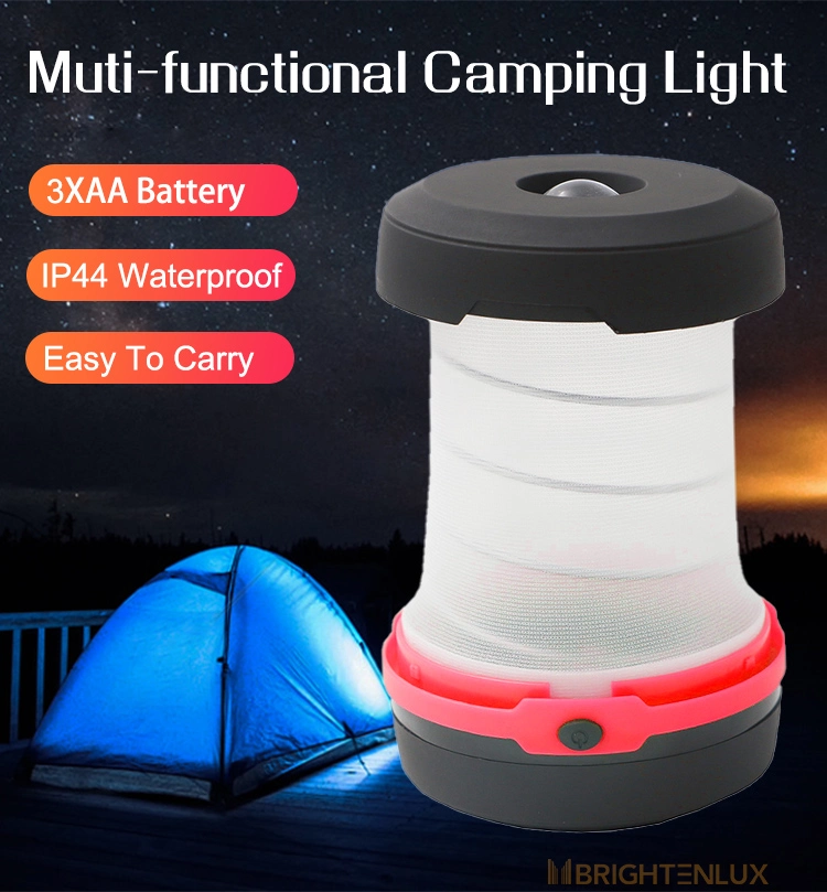 Brightenlux Multi-Function Rechargeable Folding Mini Long Range 7 LED White Solar Camping Light with Hook