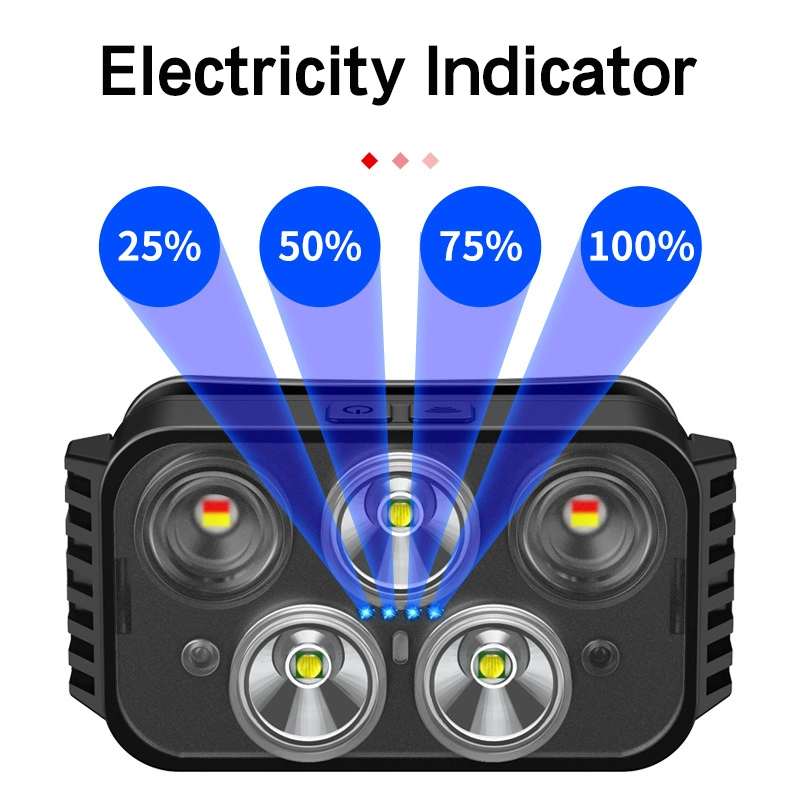 7 Modes USB Rechargeable Torch Headlight Waterproof Motion Sensor 3LED 5LED Headlamp for Camping Fishing