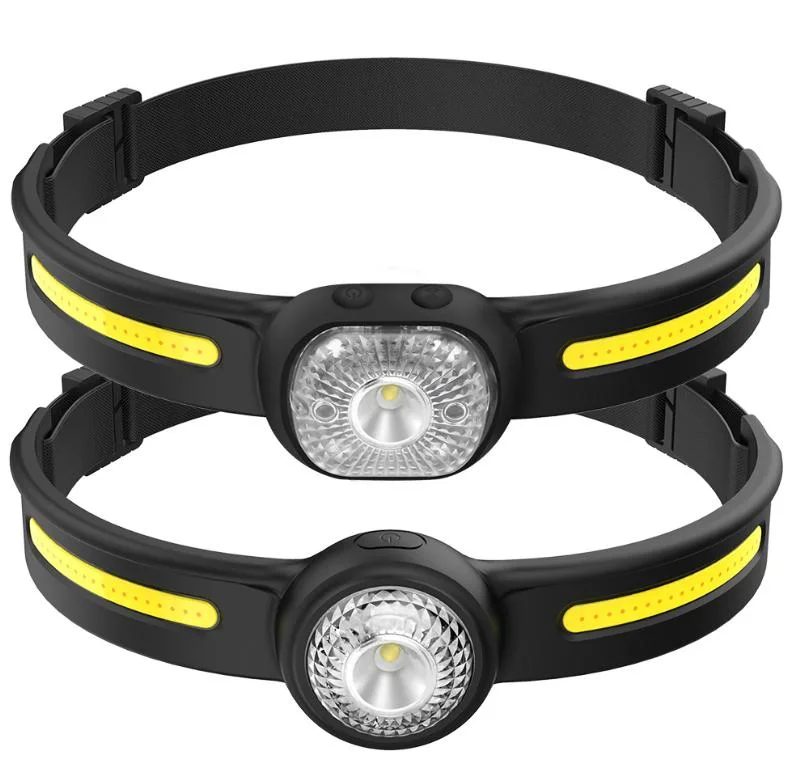 Full Vision Adjustable Head Torch LED Emergency Lighitng with 5 Work Modes Outdoor Car Repair Inspection Headlight Rechargeable COB Xpg Headlamp