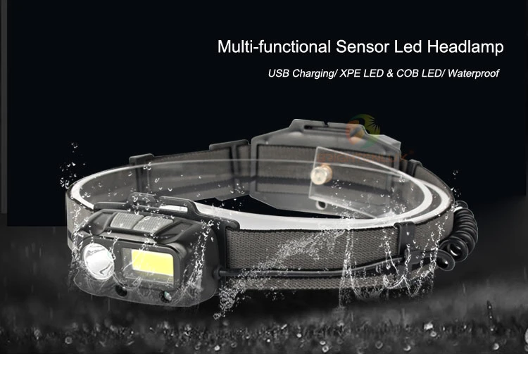 Brightenlux Factory Supply High Power Waterproof USB Rechargeable COB Sensor Mini Camping LED Headlamp