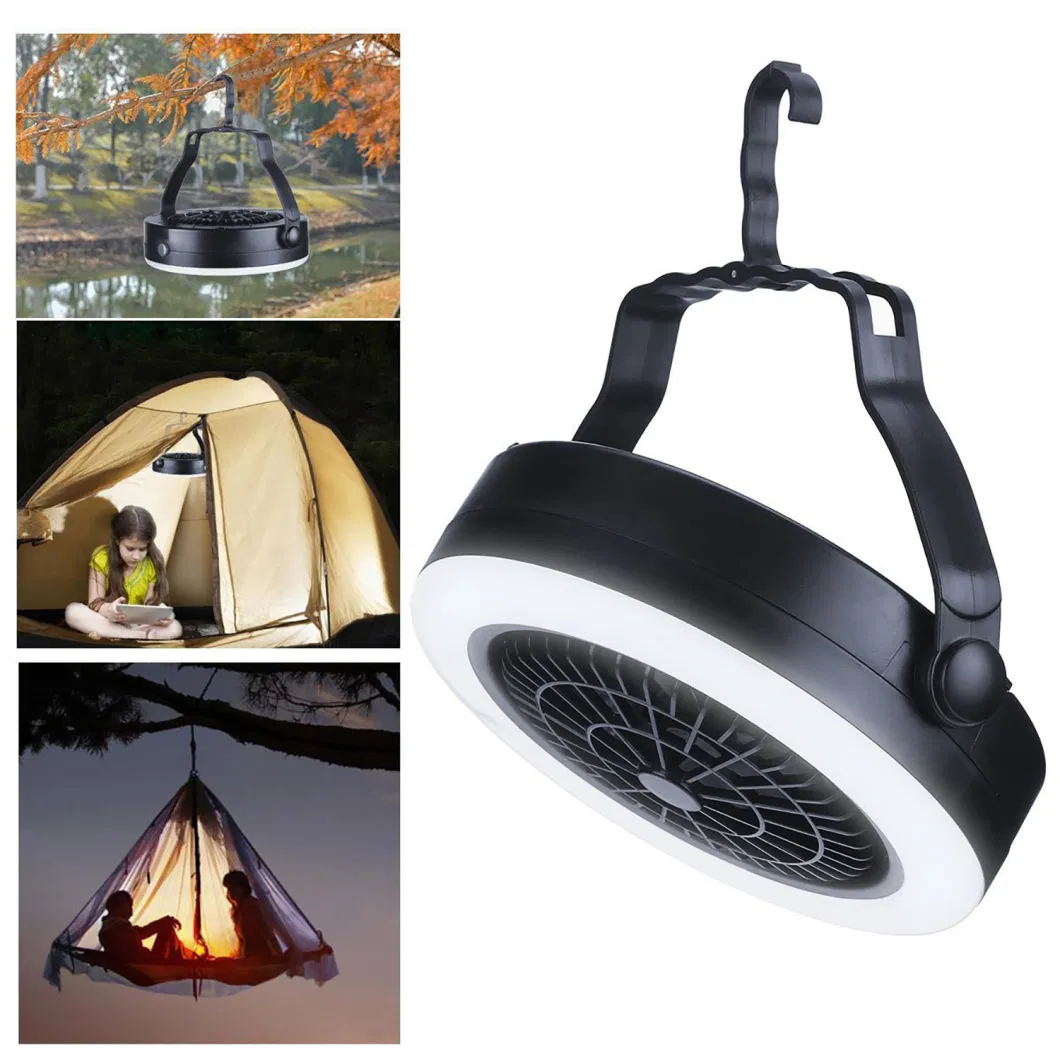 Tent Fan Light with Hanging Hook, Two Uses for Camping and Travel LED Lantern for Outdoor Camping Hiking Wyz24205