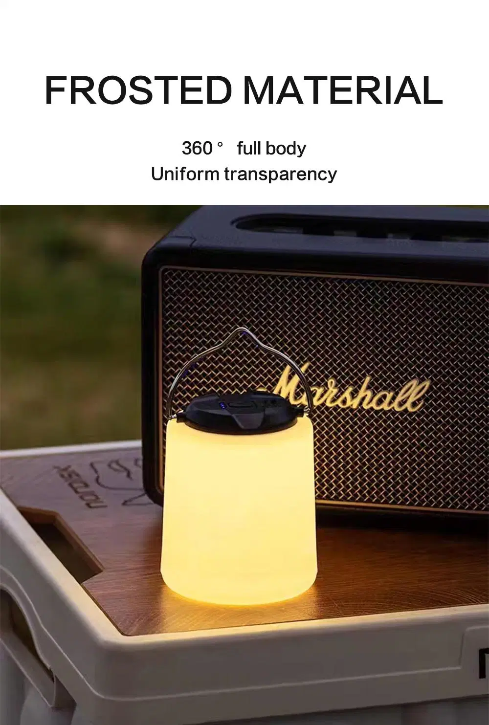 Goldmore4 3W LED Outdoor Decorative Emergency Mini Camping Light with Hook Waterproof Rechargeable Camp Tent Light 3 Mode