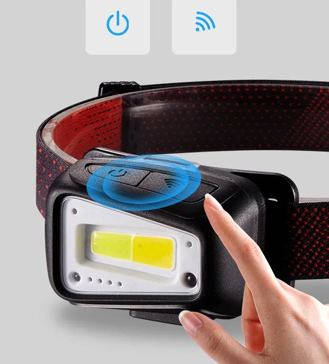 Outdoor Camping Emergency Head Torch USB Rechargeable LED Powerful Headlamp Two Color Matching Car Painting Repair Headlight with 1800mAh Built-in Battery