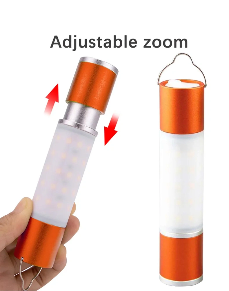 Rechargeable Outdoor Camping Light Adjustable Brightness LED Flashlight IP65 Waterproof Portable Zoom Flashlight Camping Lamp