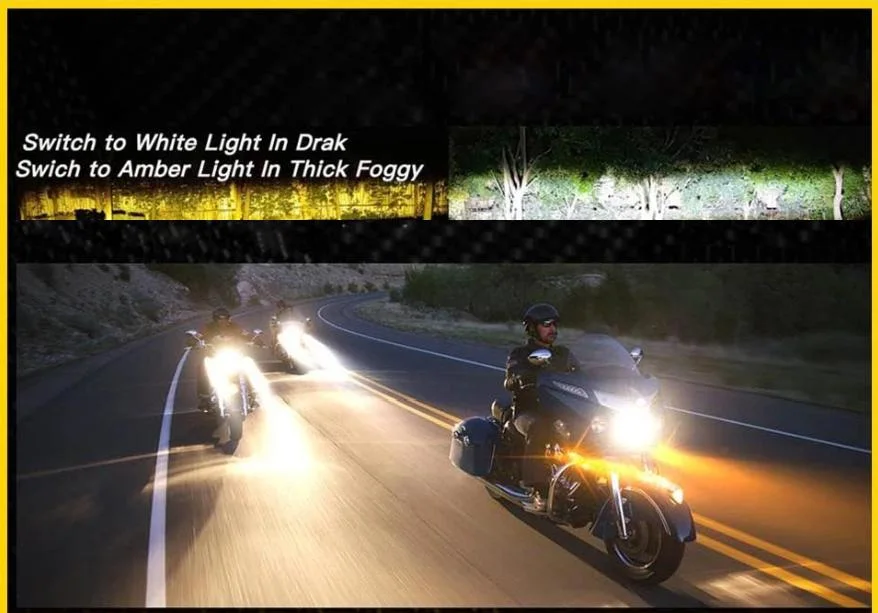 Universal Motorcycle LED Headlight with Dual Color White Owl Headlights