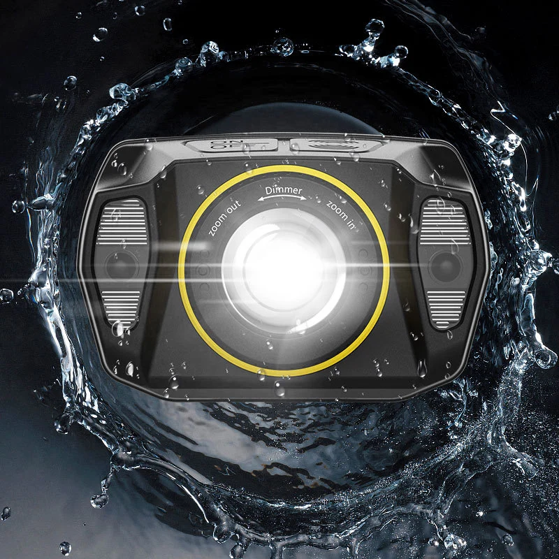 Wholesale Quality Head Torch Lamp Waterproof IP64 LED Headlight Emergency Hunting Portable Red Warning Flashing COB LED Headlamp