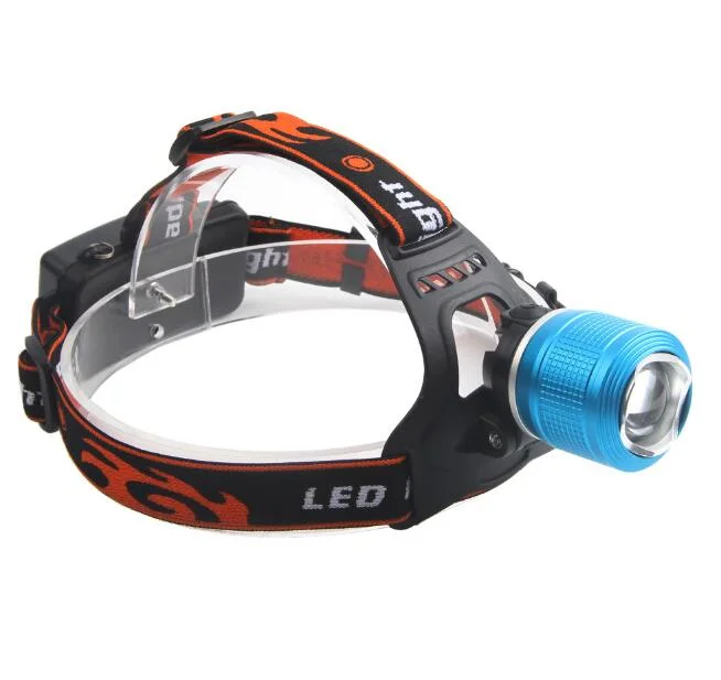 Zoomable Camping Light Super Bright Headlamp LED White/Blue Light Fishing Headlamp