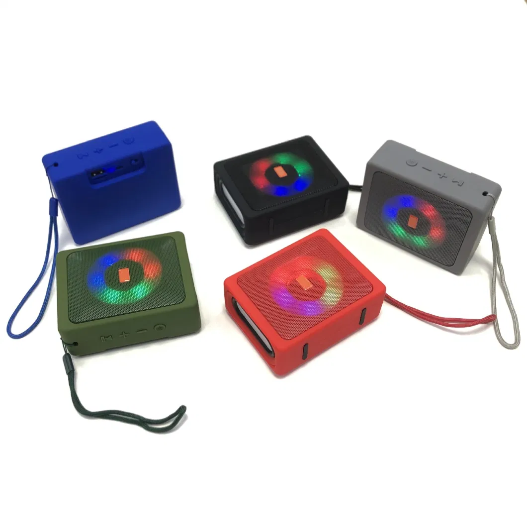 Outdoor Wireless Portable Lanyard Bluetooth Speaker Colorful Night Light Portable Mini Audio Camping Light_Red