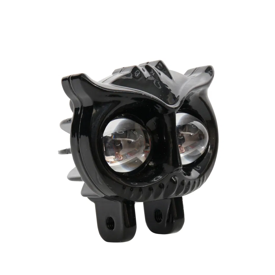 Universal Motorcycle LED Headlight with Dual Color White Owl Headlights