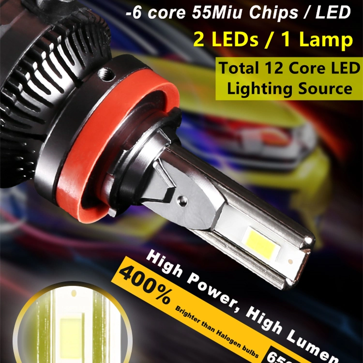 Auto Lighting System H7 H11 H4 LED Headlight Bulb 9006 Bus Headlamp LED Lighting for Vehicle Cars Ledhead Light