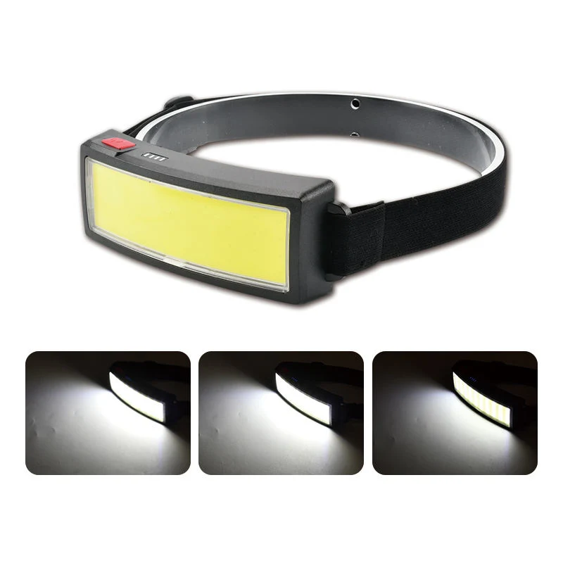 Glodmore2 Top Fashion 3 Modes Light Rechargeable Miner Lamp Headlamp, High Lumens COB LED Head Flash Light for Night Outdoor