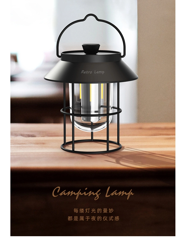 Cross-Border New Outdoor Camping Large Capacity Portable Hanging Atmosphere Night Light.