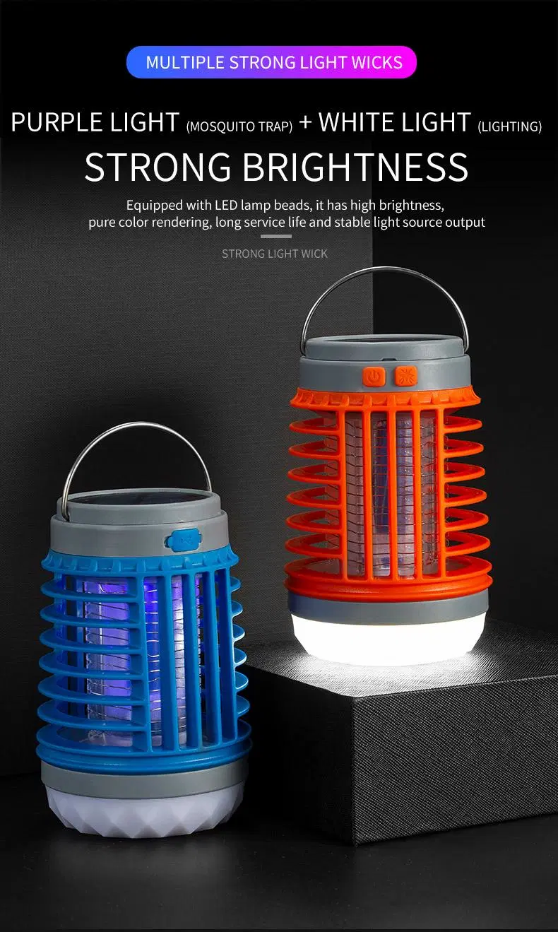 USB Portable Insects Plague Killer Mosquito Repellent Lamp LED Solar Camping Lamp