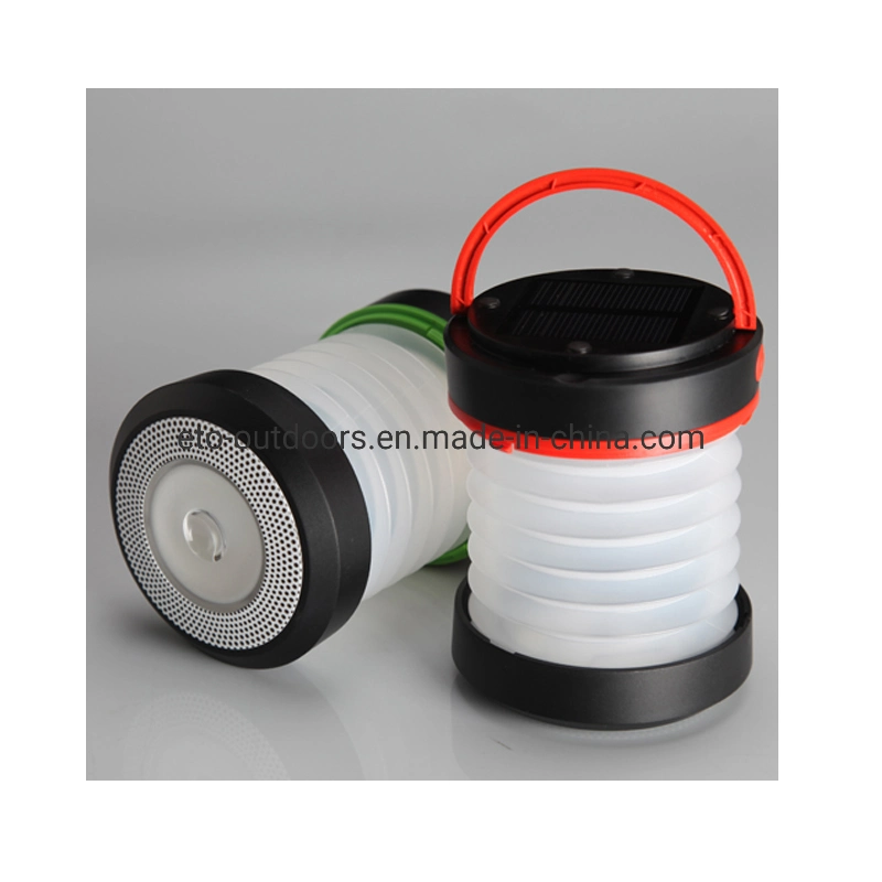 Solar Powered USB Rechargeable Waterproof Telescopic LED Camping Lantern Mini Lamp