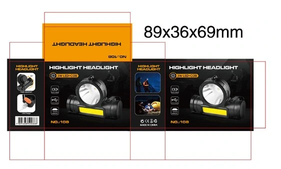 Double LED Source Simple USB Rechargeable Headlight in Headlamps