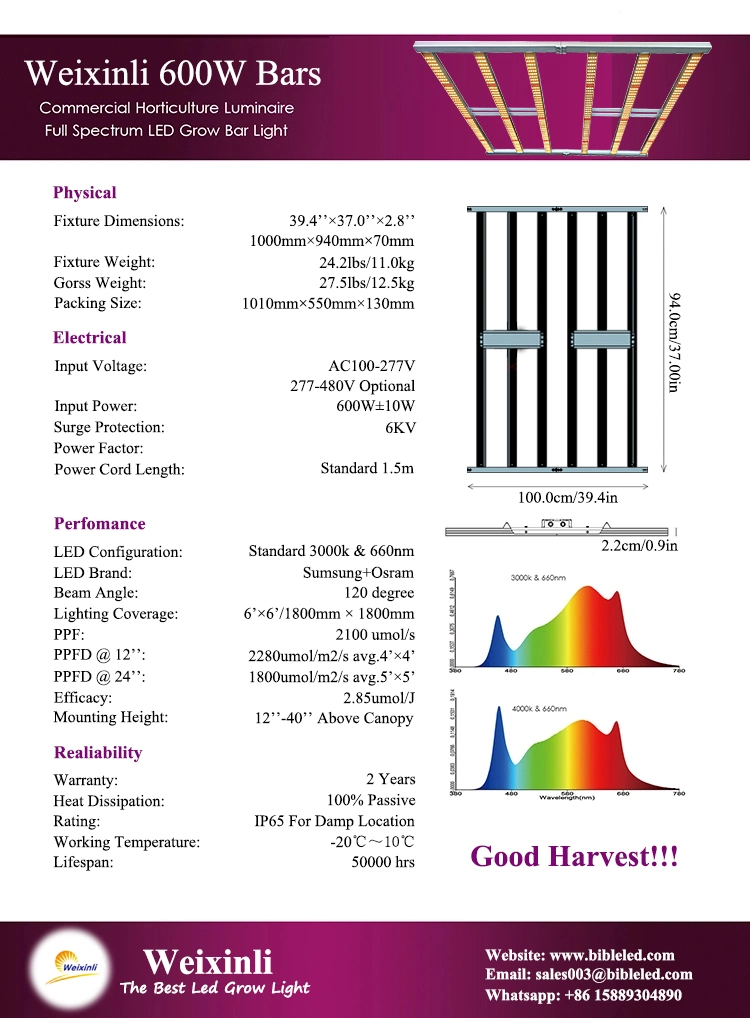 1000W Veg/Flowering Switches Full Spectrum COB LED Grow Lights