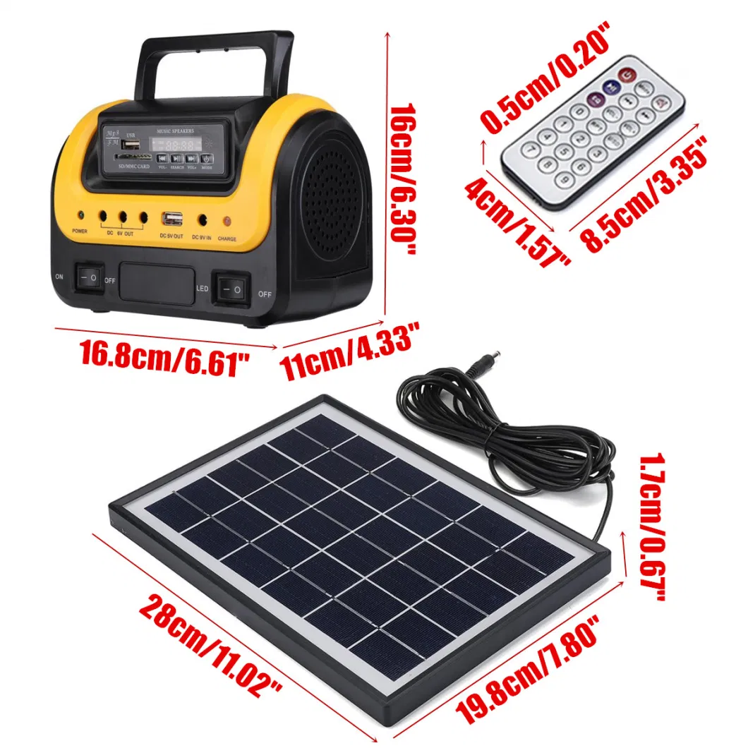 Solar Camping LED Light with Multiplication FM Radio Bluetooth for Africa No Electronic Area Solar Light
