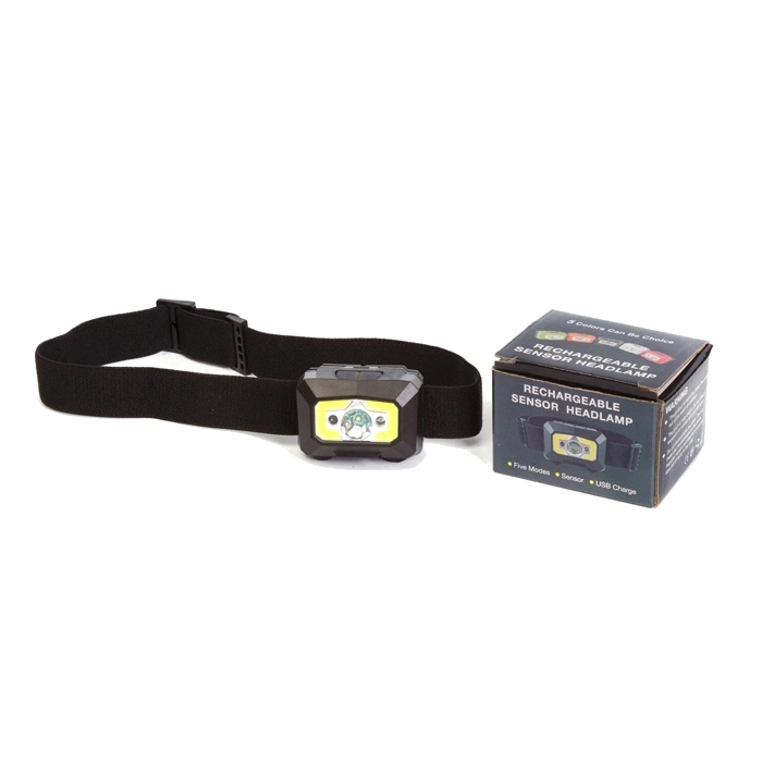 Goldmore11 XPE USB Rechargeable COB Motion Sensor LED Headlamp with Red Light