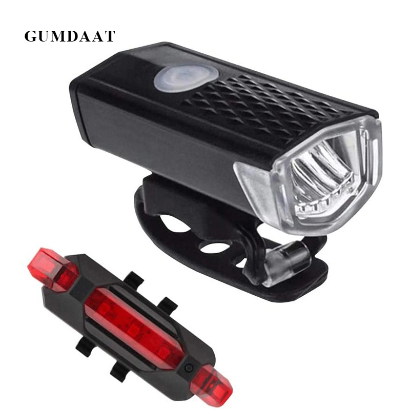 Bike Light Set USB Rechargeable LED Front Headlight Back Rear Taillight Lamp Bicycle Road Mountain Cycling