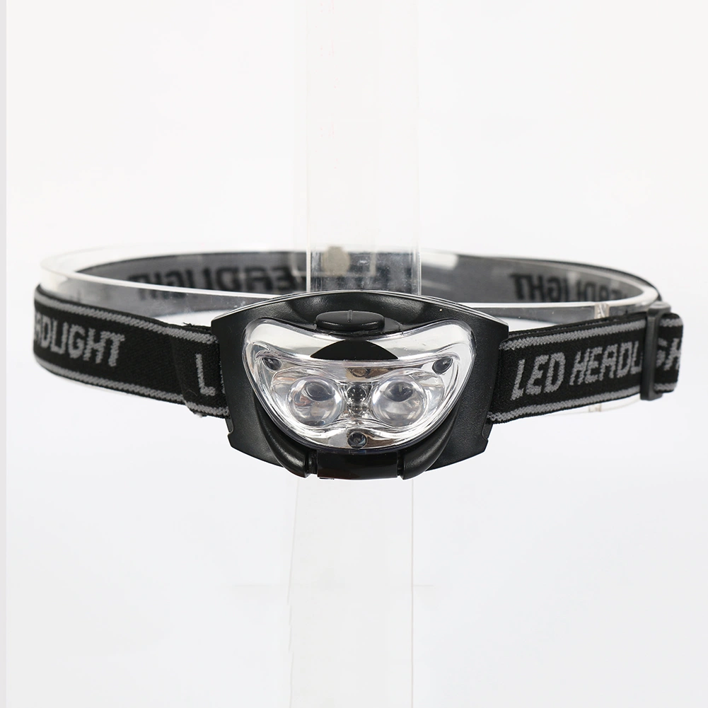 Super Bright White Light LED Headlamp with 2 White LED Light and One Red LED Flash Light