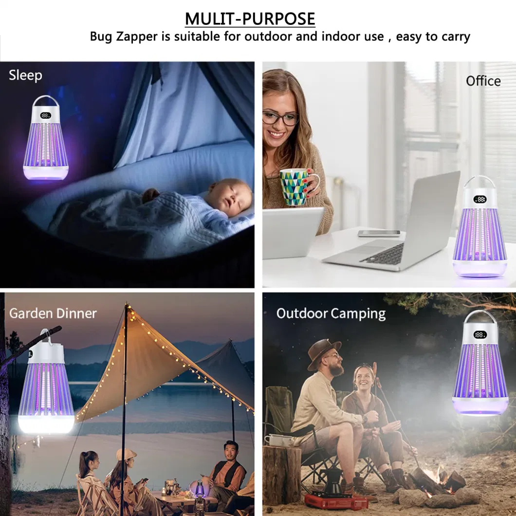 LED Tent Camping Light Lamp with Mosquito Trap Repellent Zapper Killing Killer