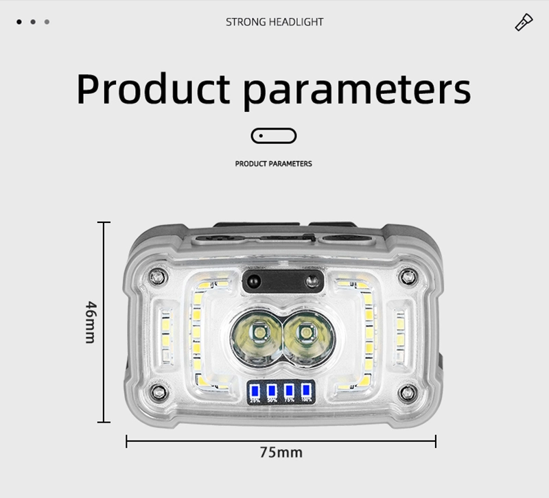 Helius 2024 New Work Light Rechargeable Large Capacity Long Life Portable Night Riding Fishing Multi-Speed Adjustable Headlamps