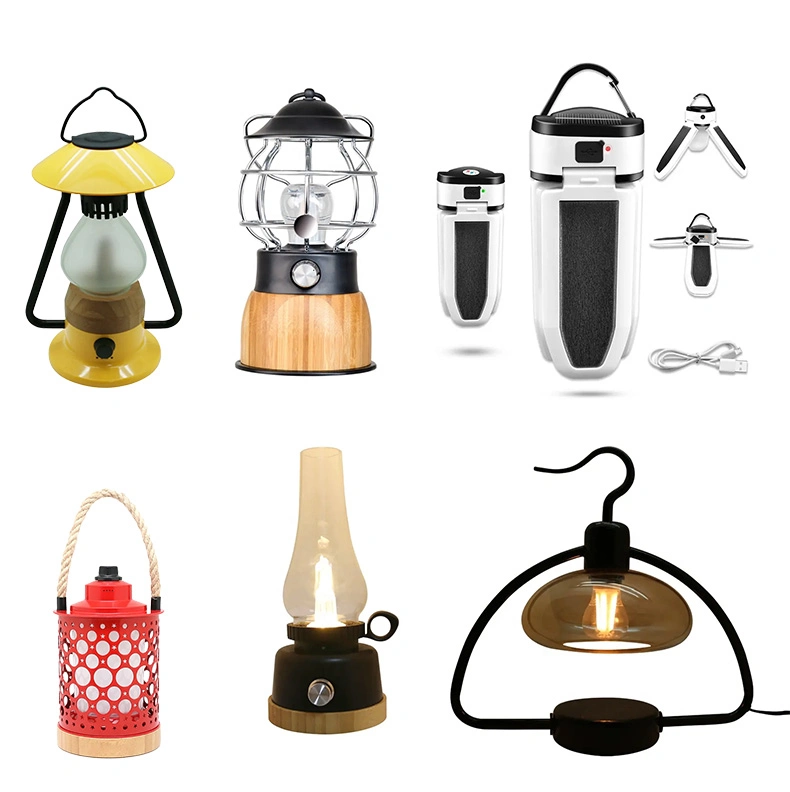 Portable Lanterns USB/Solar Charging Light Night Market Lamp Energy-Saving Bulb Outdoor Camping Power Outage Emergency Light